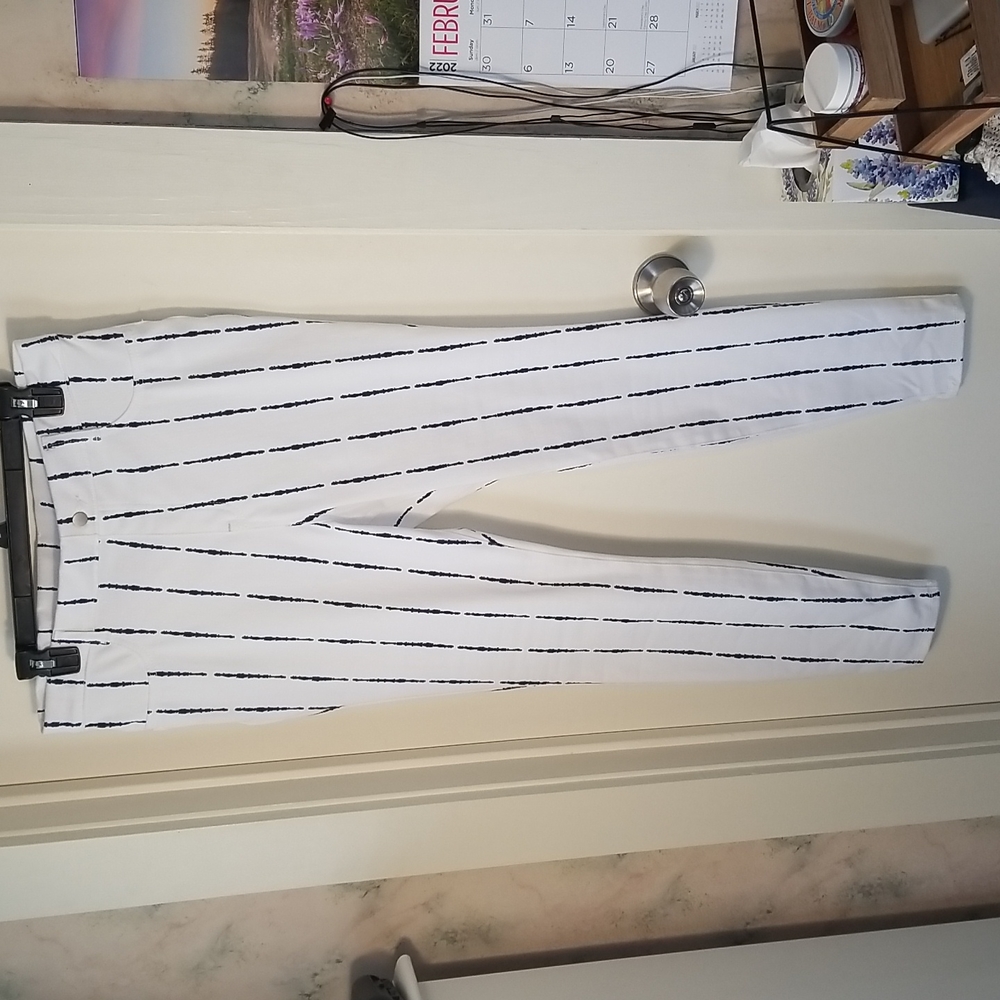 Time &Tru blue striped on white Jeggings.